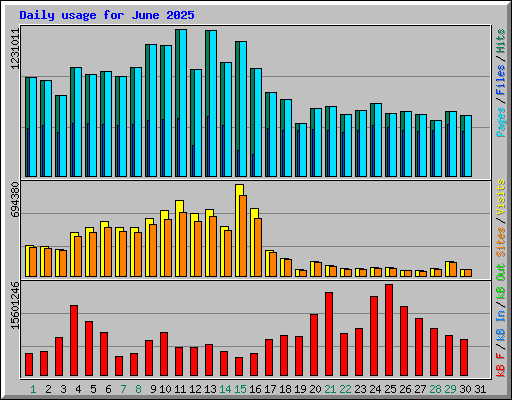 Daily usage for June 2025