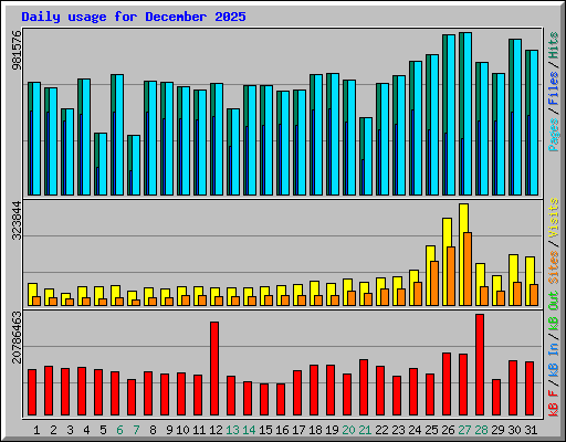 Daily usage for December 2025