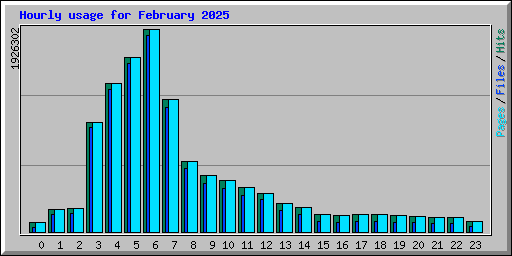 Hourly usage for February 2025