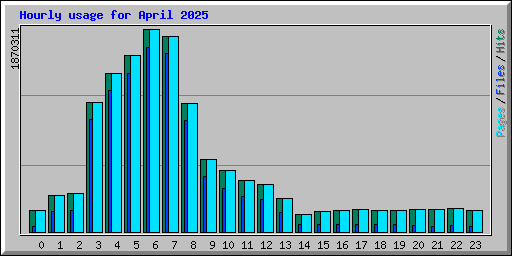 Hourly usage for April 2025