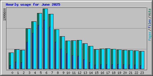Hourly usage for June 2025