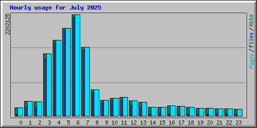 Hourly usage for July 2025