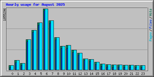 Hourly usage for August 2025