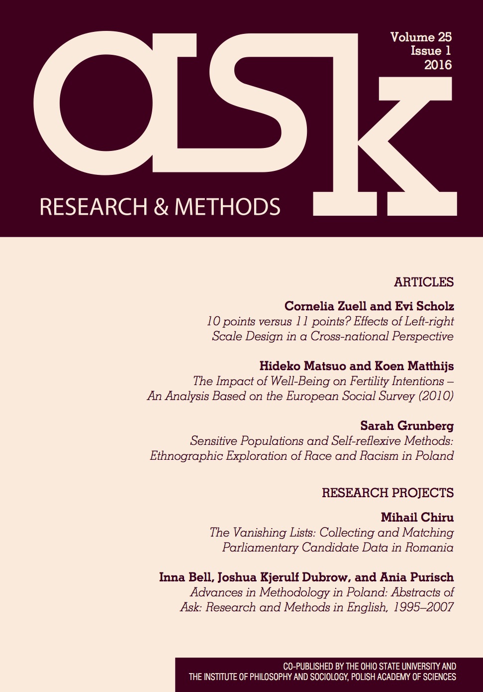 The cover of journal